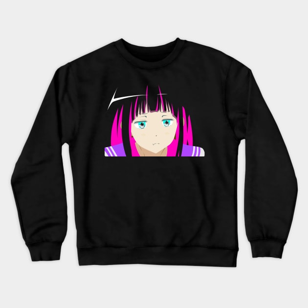 Chitanda Eru Moody Mode Crewneck Sweatshirt by sfajar